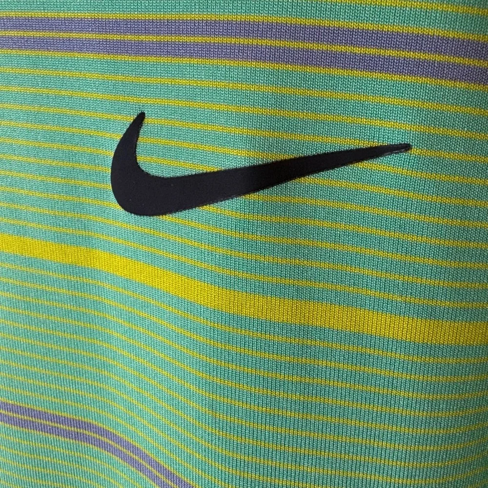 Nike Tiger Woods‎ Collection Dri-FIT Men's Golf Polo Shirt 2XL Green Stripe